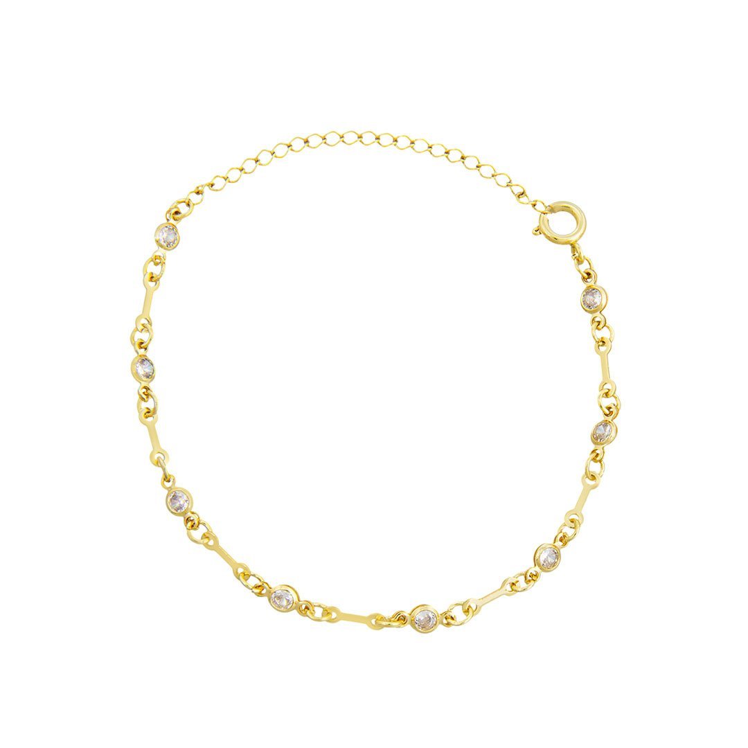 PULSEIRA INFANTIL BOLINHAS BANHADO Á OURO
