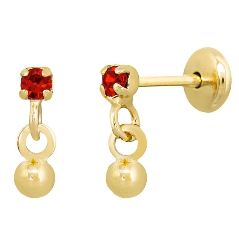 BRINCO BEBÊ BASE DE PEDRINHA COM BOLINHA BANHADO EM OURO