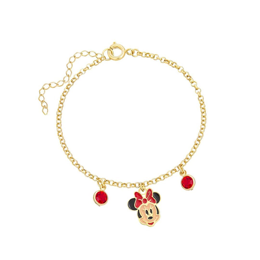 PULSEIRA INFANTIL RATINHA RESINADA COM PEDRAS BANHADO A OURO