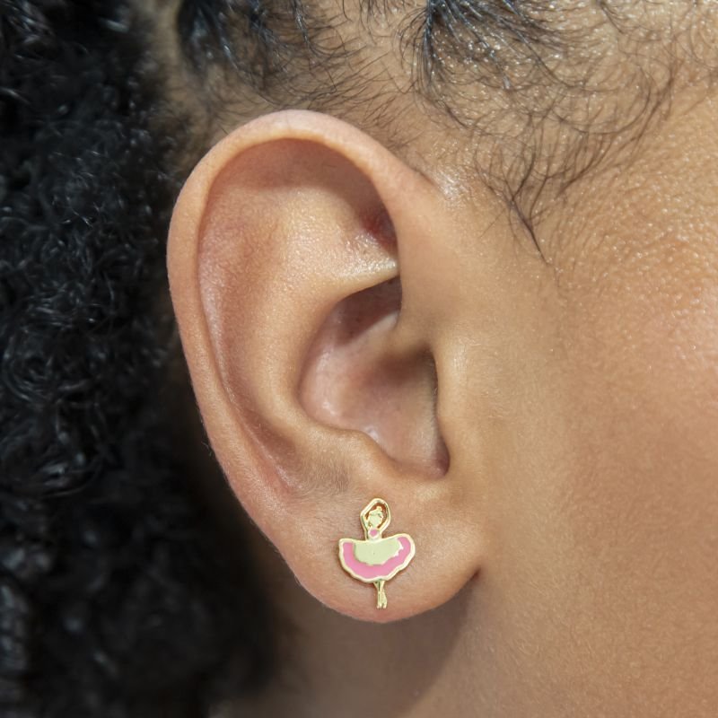 BRINCO INFANTIL BAILARINA RESINADA EM ROSA
