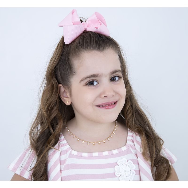 BRINCO INFANTIL FLOR LISA BANHADO EM OURO