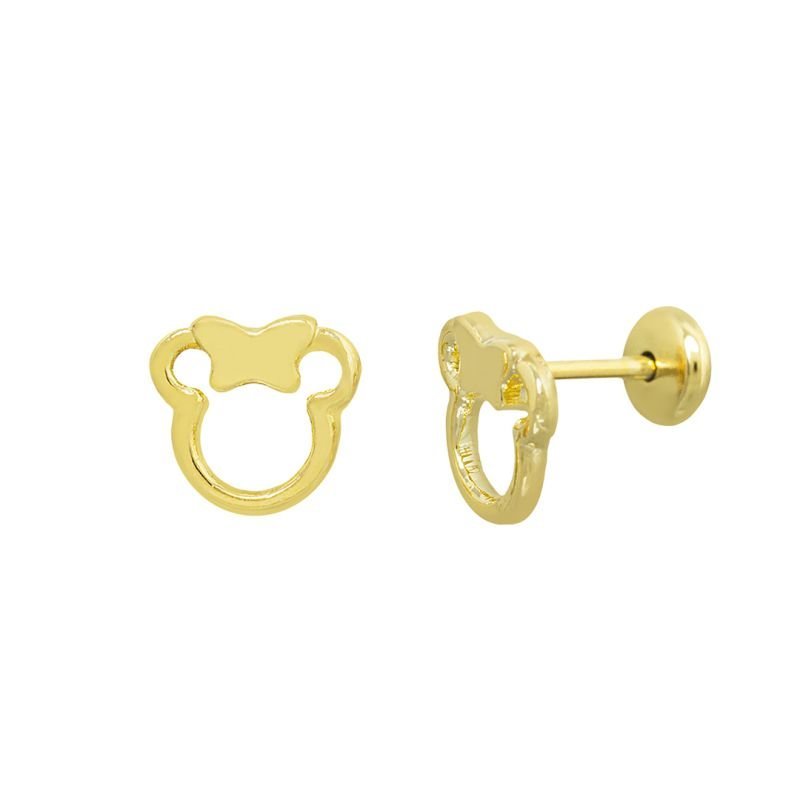 CONJUNTO INFANTIL RATINHA BANHADO EM OURO