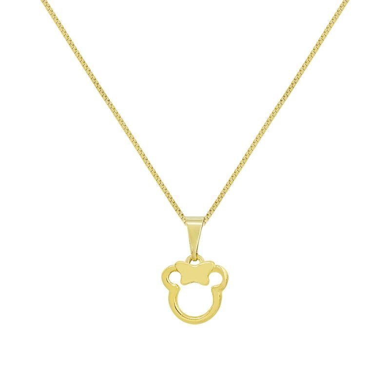 CONJUNTO INFANTIL RATINHA BANHADO EM OURO