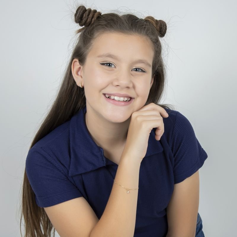 PULSEIRA INFANTIL DE VENEZIANA COM PEDRINHA DE ZIRCONIA PENDURADA