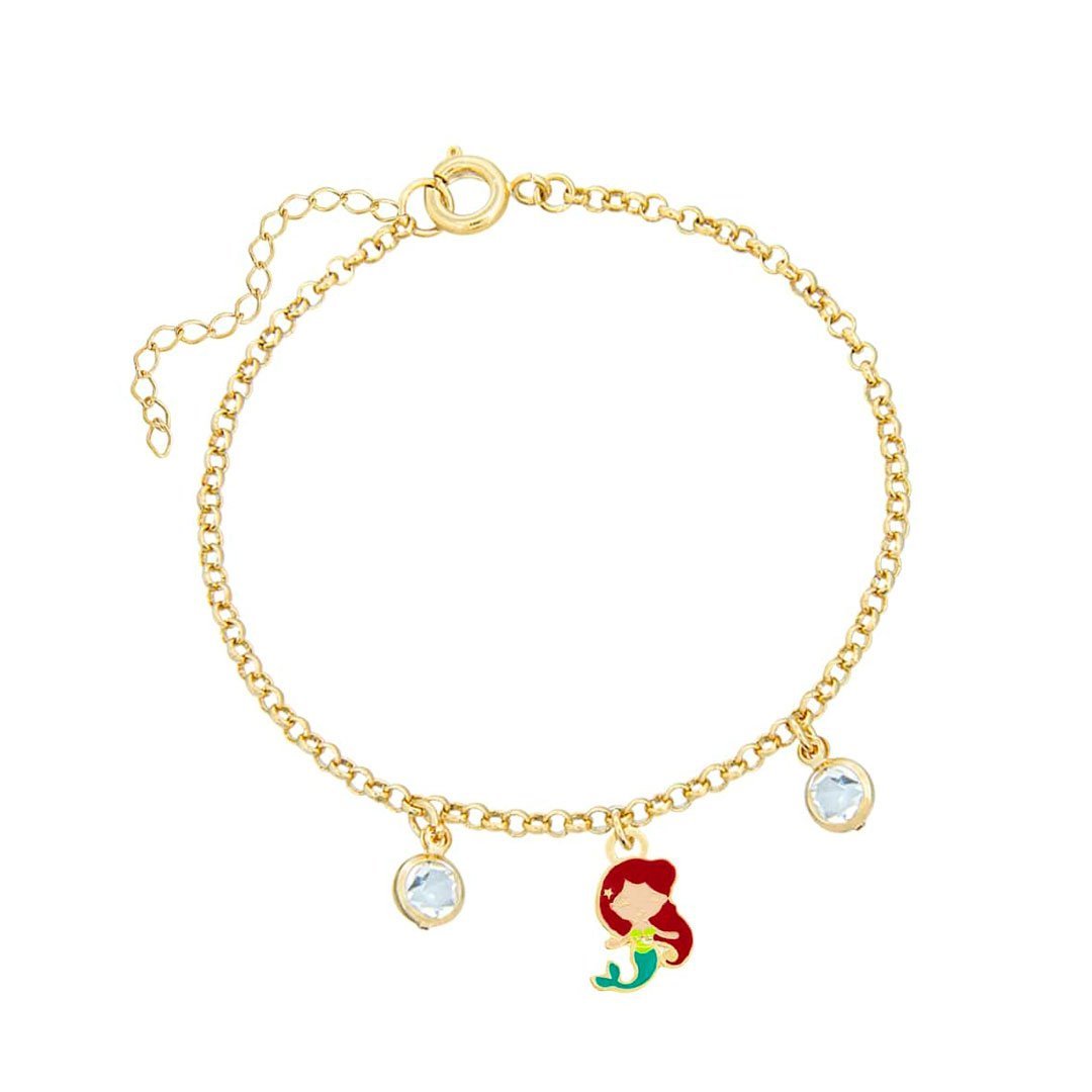 PULSEIRA INFANTIL SEREIA RESINADA COM PEDRAS BANHADO A OURO