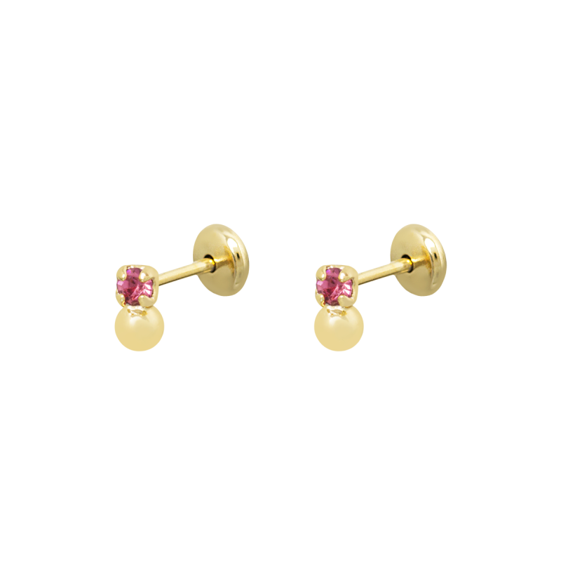 BRINCO BEBÊ PEDRINHA E BOLINHA BANHADO EM OURO