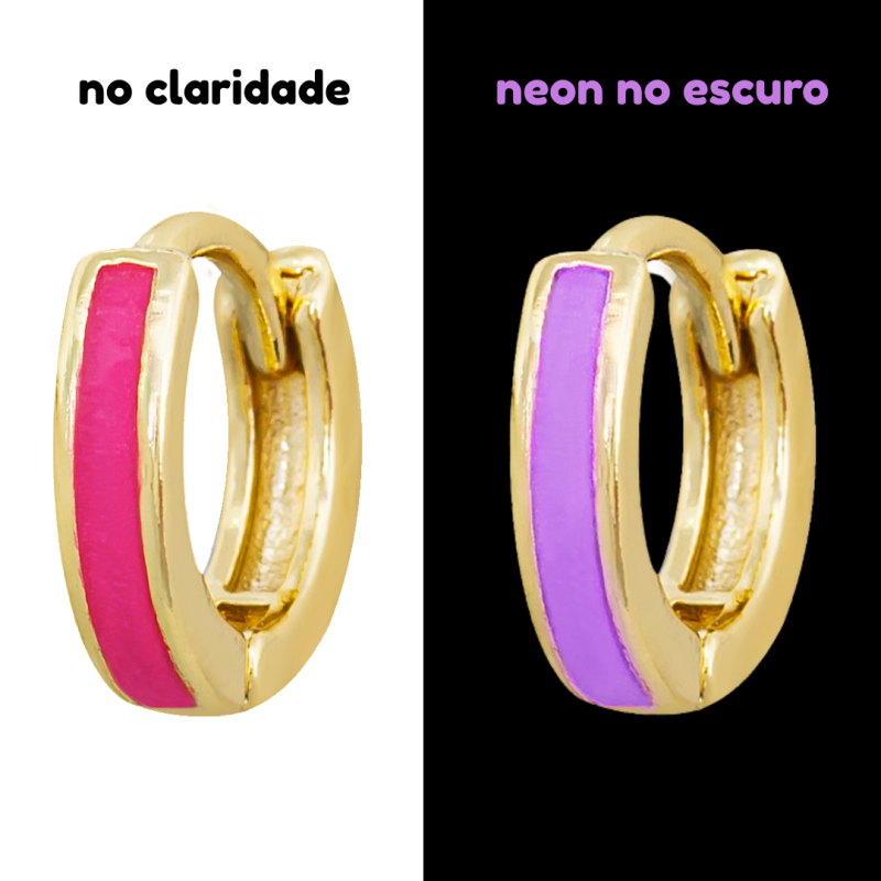 BRINCO INFANTIL ARGOLINHA COM DETALHE EM RESINA NEON BANHADO EM OURO