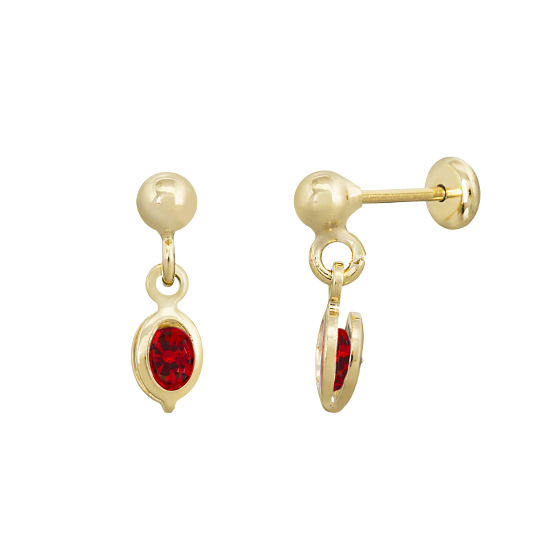 BRINCO INFANTIL BOLINHA COM OVAL PENDURADO FOLHEADO A OURO