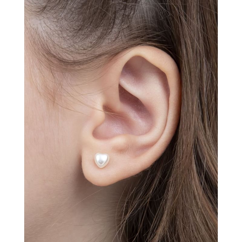 BRINCO INFANTIL CORAÇÃOZINHO PÉROLA BANHADO EM OURO