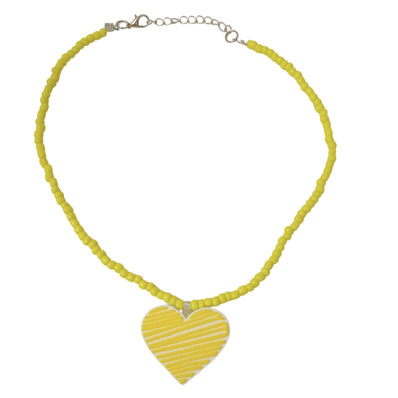 COLAR INFANTIL COPA BRASIL – COLAR COM PINGENTE DE CORAÇÃO