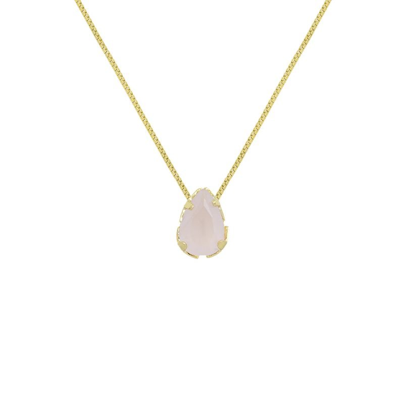 COLAR INFANTIL GOTA COM PEDRA CRAVADA BANHADO EM OURO