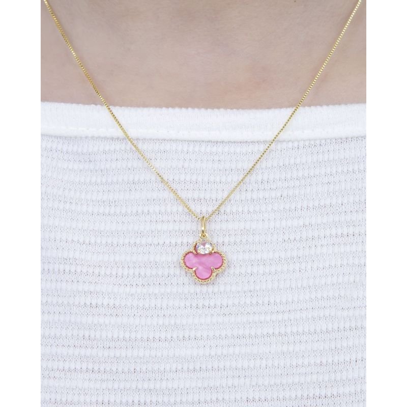 COLAR INFANTIL TREVO BANHADO EM OURO