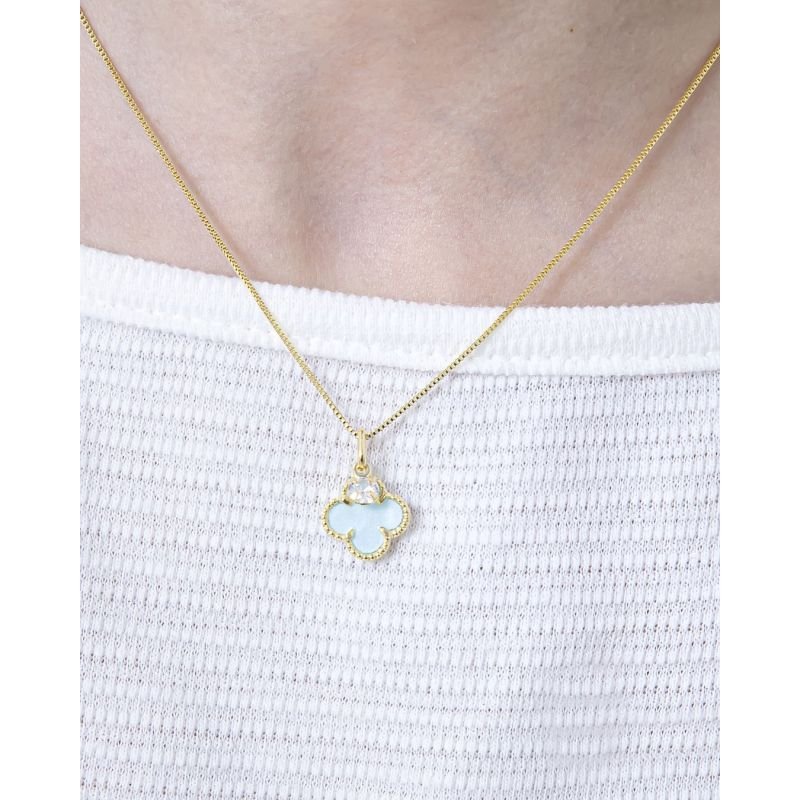 COLAR INFANTIL TREVO BANHADO EM OURO