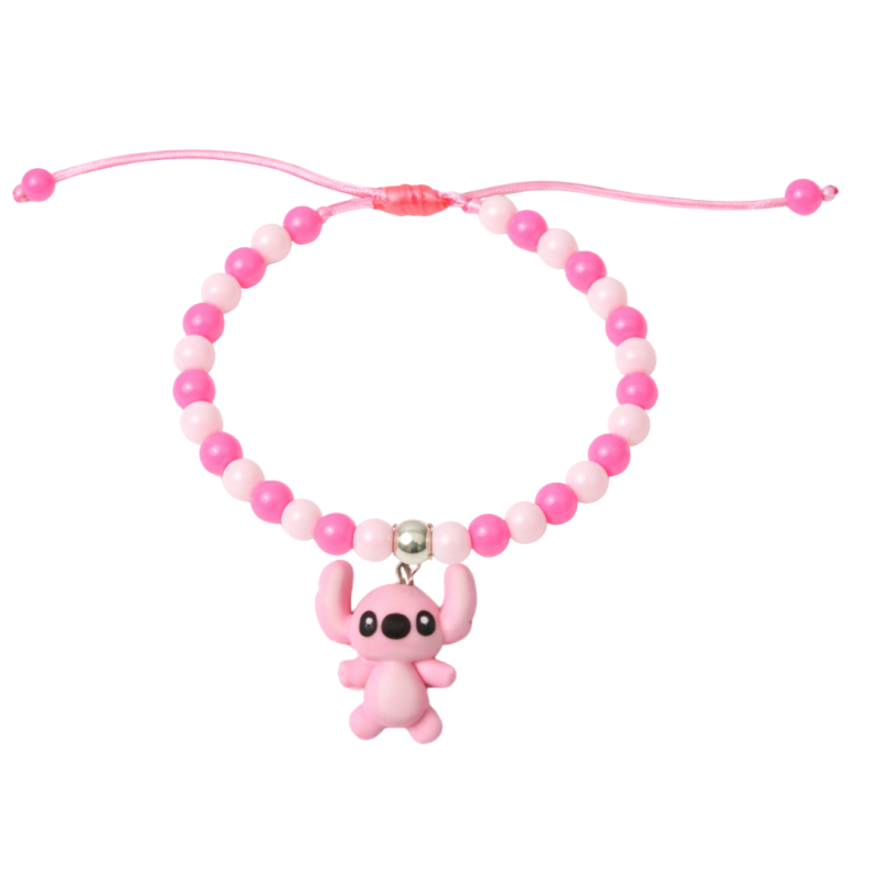 CONJUNTO INFANTIL COLAR E PULSEIRA COM REGULAGEM URSINHO ROSA