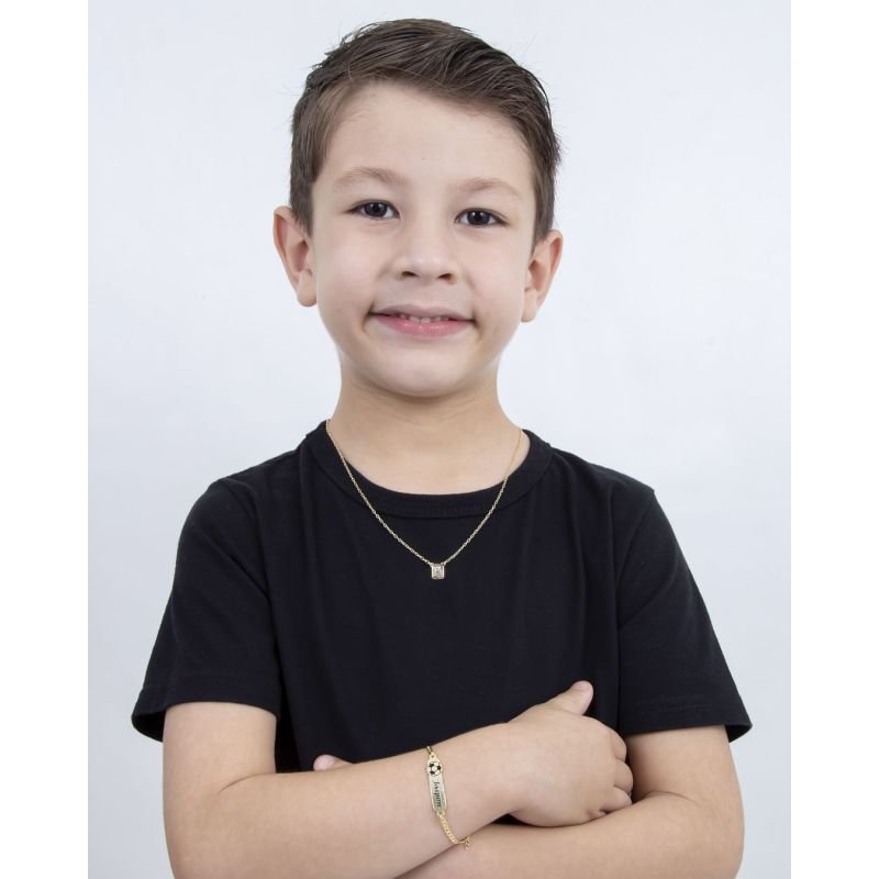 ESCAPULÁRIO INFANTIL 'N. S. DO CARMO' E 'S.CORAÇÃO DE JESUS' BANHADO EM OURO