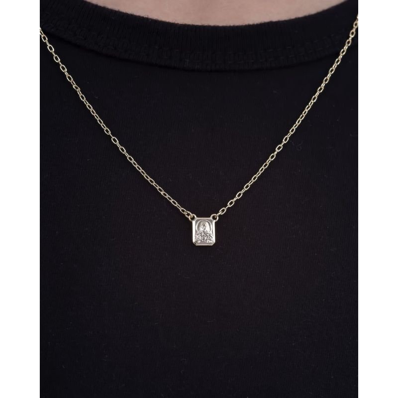 ESCAPULÁRIO INFANTIL 'N.SRA.APARECIDA' E 'S.CORAÇÃO DE JESUS' BANHADO EM OURO