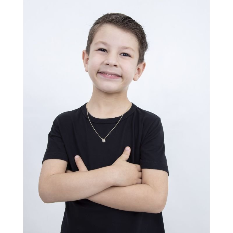 ESCAPULÁRIO INFANTIL 'N.SRA.APARECIDA' E 'S.CORAÇÃO DE JESUS' BANHADO EM OURO