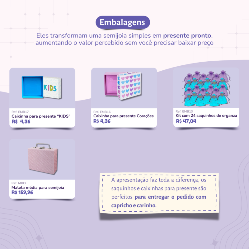 Kit Primeiras Vendas - semijoias infantis