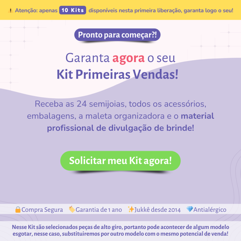Kit Primeiras Vendas - semijoias infantis